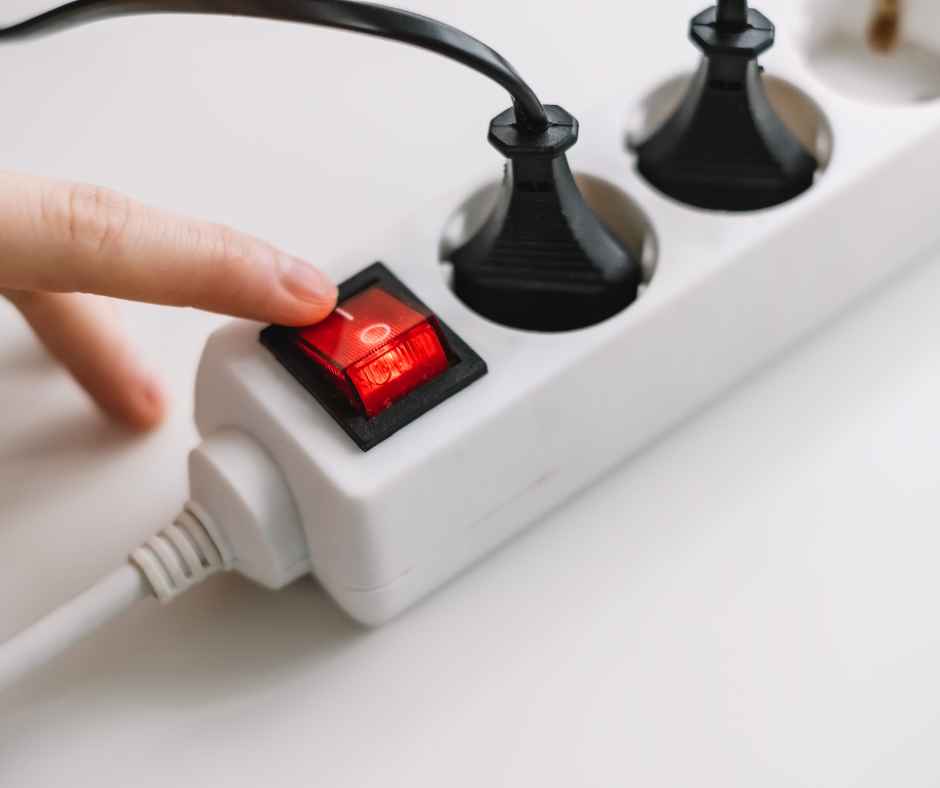 Turning on a surge protector