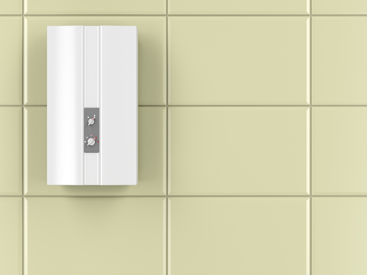 Tankless Water Heater and Green Tile